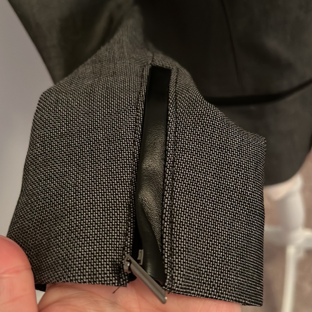 NWT White House Black Market Zip Moto Jacket/Blazer with Faux Leather Trim - Picture 7 of 13